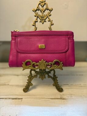Fossil Hot Pink Leather Wallet